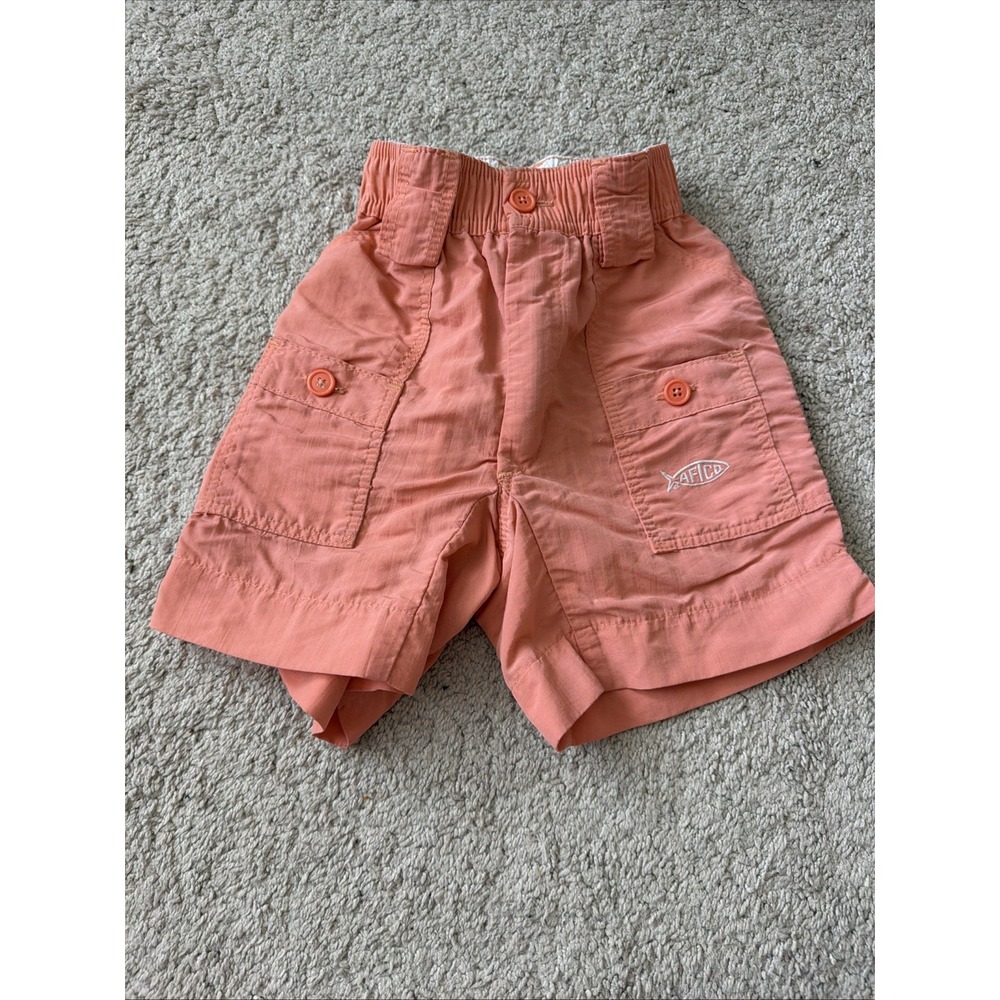 AFTCO Shorts Boy's ORANGE American Fishing Tackle Co Fly Fishing Size XXS 4-5